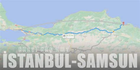 samsun istanbul kaç km otobüsle